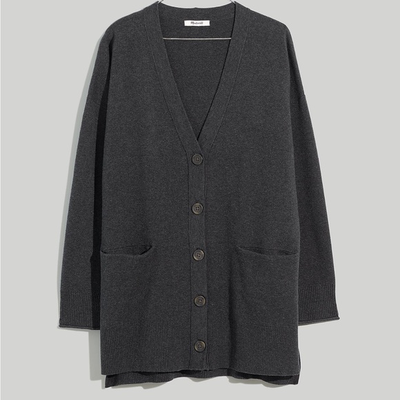 Like New Madewell Miller Cardigan Sweater, M, Heather Charcoal - Picture 4 of 9